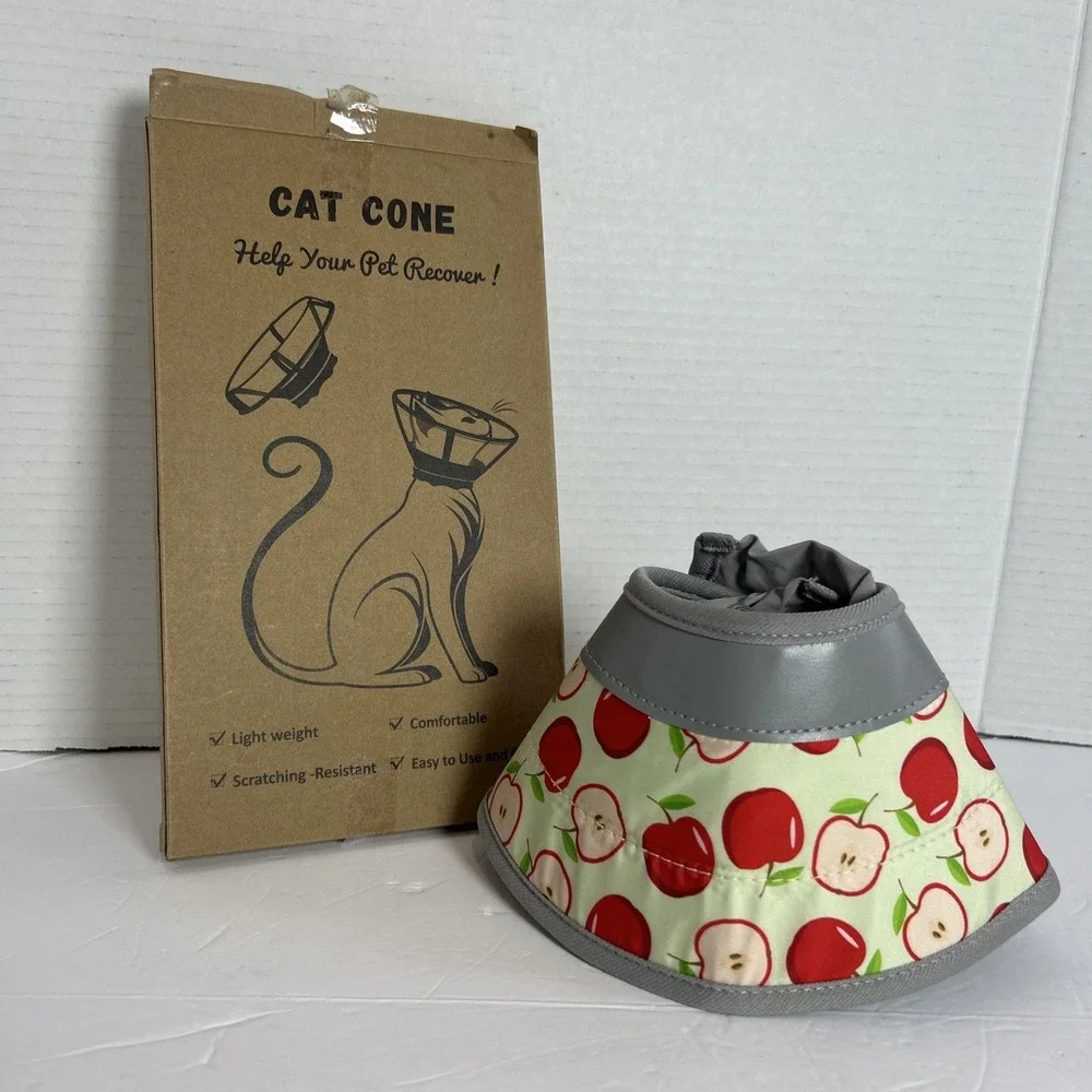 GoGoPaw Soft Adjustable Cat Recovery Collar Lightweight Apples Designed New